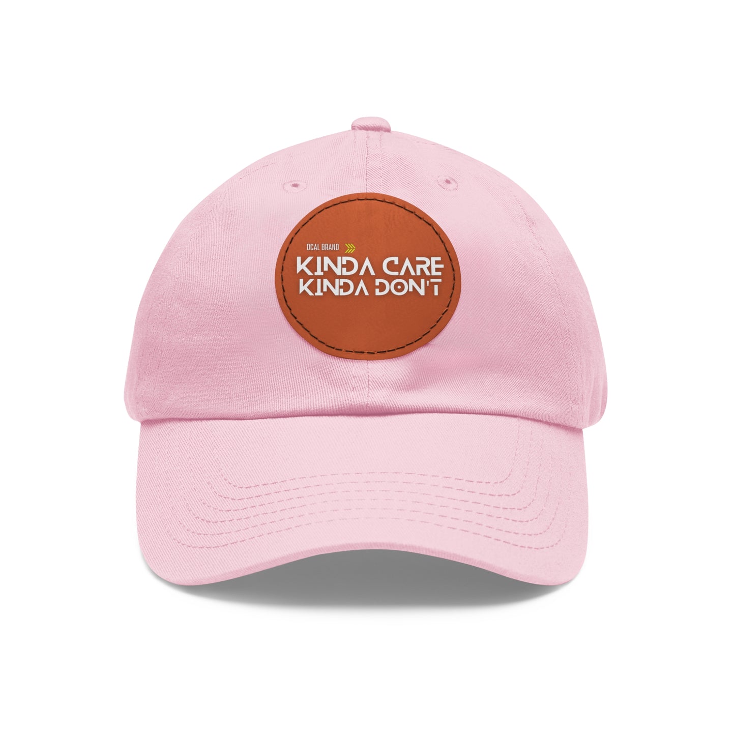 DCAL Brown Collection Accessories "Kinda Care, Kinda Don't" Hat with Leather Patch (Round)