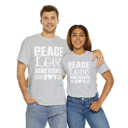 DCAL Juneteenth "Peace, Love (light)"Unisex Heavy Cotton Tee