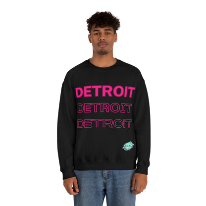 DCAL Downtown Diaries "Pink Detroit" Unisex Heavy Blend™ Crewneck Sweatshirt