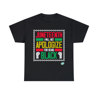 DCAL Juneteenth "Will Not Apologize" Unisex Heavy Cotton Tee