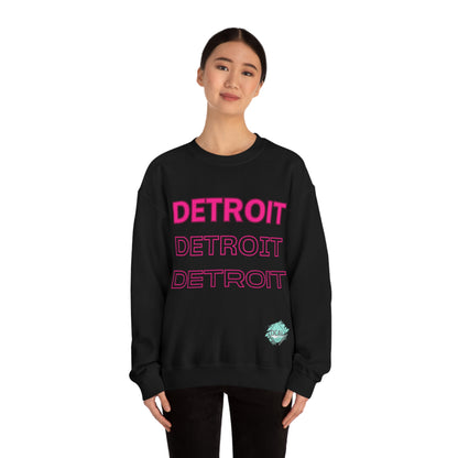 DCAL Downtown Diaries "Pink Detroit" Unisex Heavy Blend™ Crewneck Sweatshirt