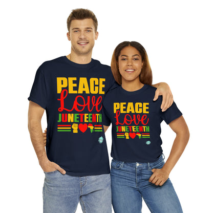 DCAL Juneteenth "Peace, Love & Juneteenth" Unisex Heavy Cotton Tee