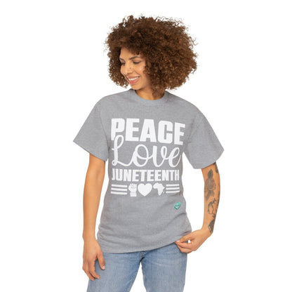 DCAL Juneteenth "Peace, Love (light)"Unisex Heavy Cotton Tee