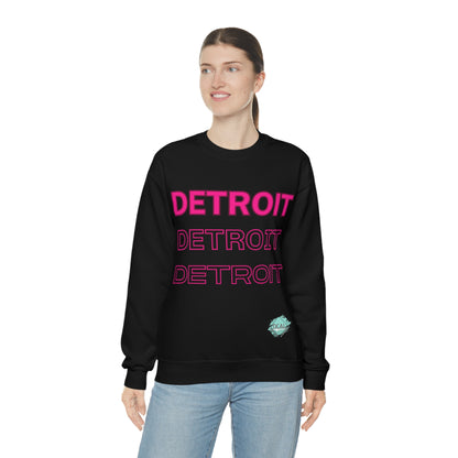 DCAL Downtown Diaries "Pink Detroit" Unisex Heavy Blend™ Crewneck Sweatshirt