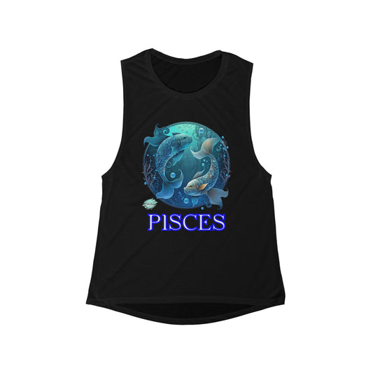 DCAL Zodiac Collection  "Pisces" Women's Flowy Scoop Muscle Tank