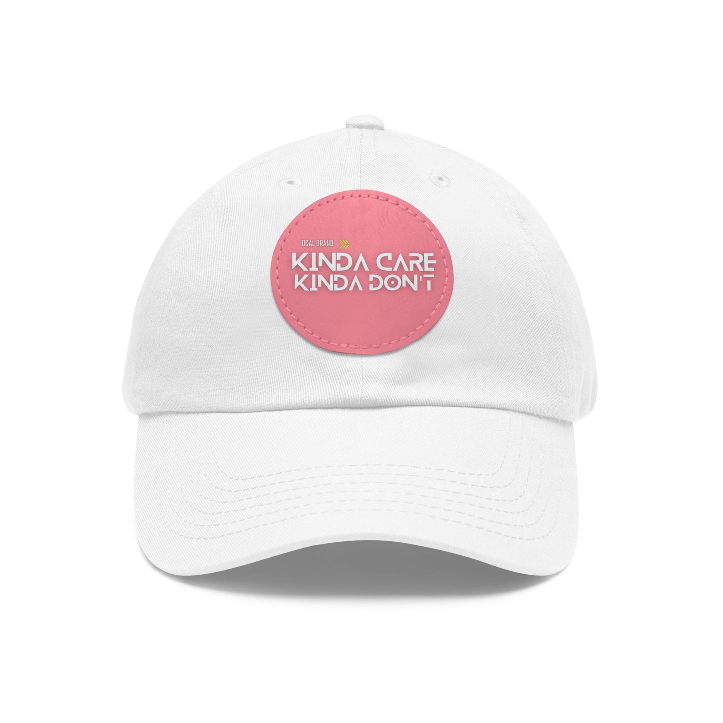 DCAL Brown Collection Accessories "Kinda Care, Kinda Don't" Hat with Leather Patch (Round)