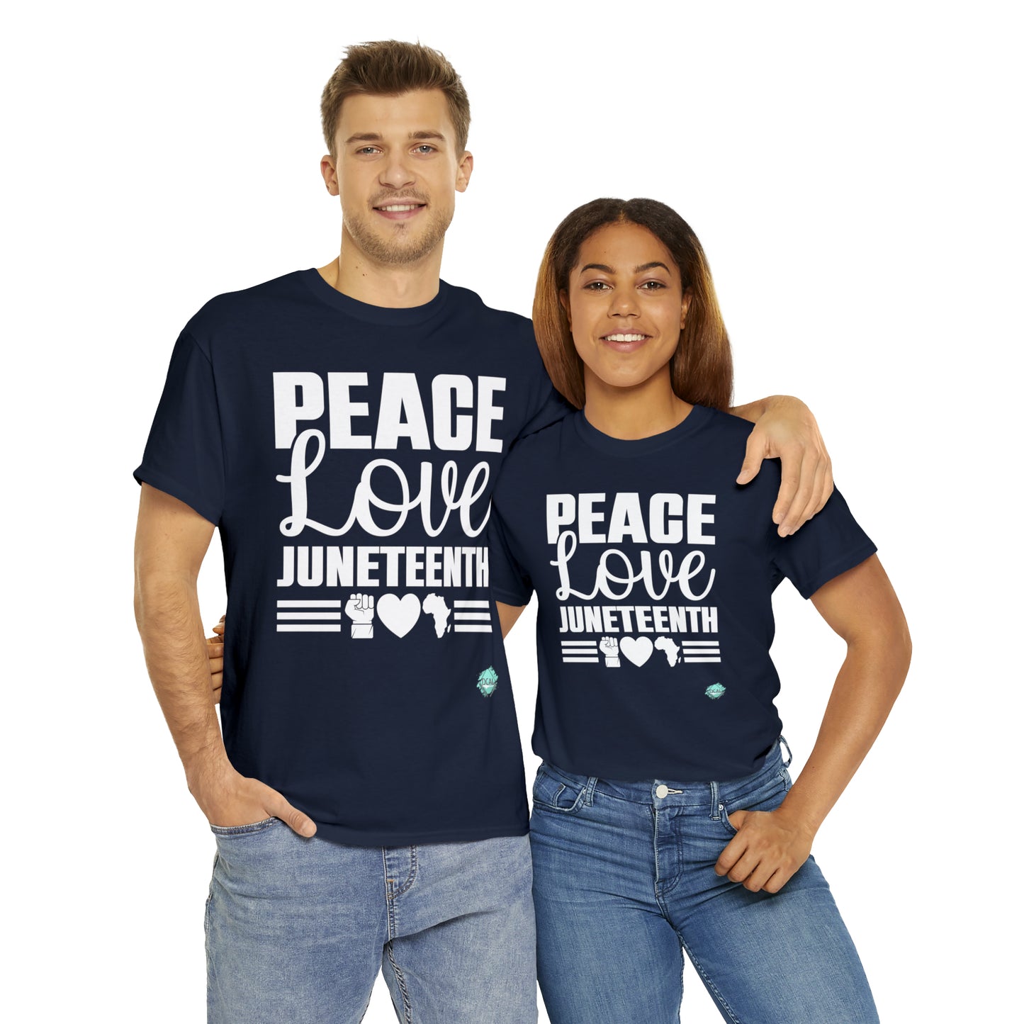 DCAL Juneteenth "Peace, Love (light)"Unisex Heavy Cotton Tee