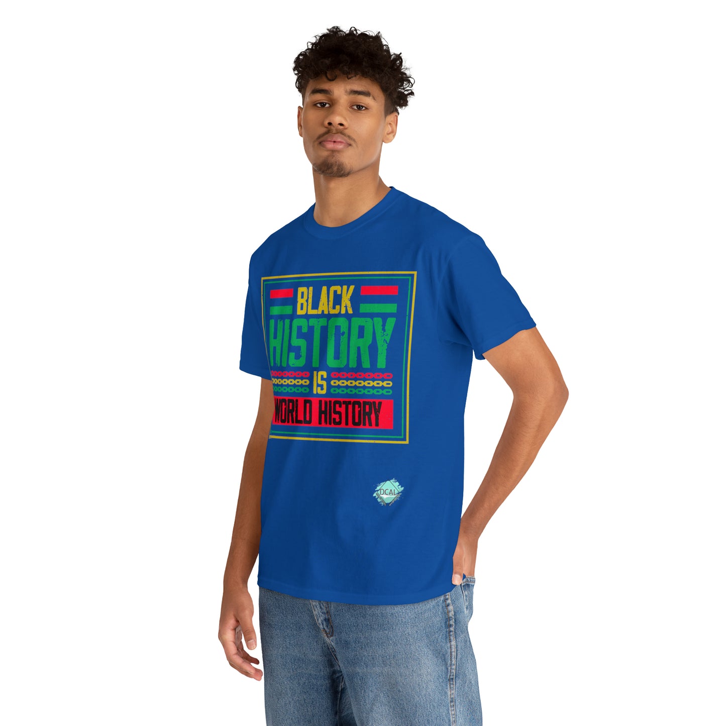 DCAL Juneteenth "World History" Unisex Heavy Cotton Tee