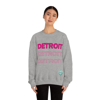 DCAL Downtown Diaries "Pink Detroit" Unisex Heavy Blend™ Crewneck Sweatshirt