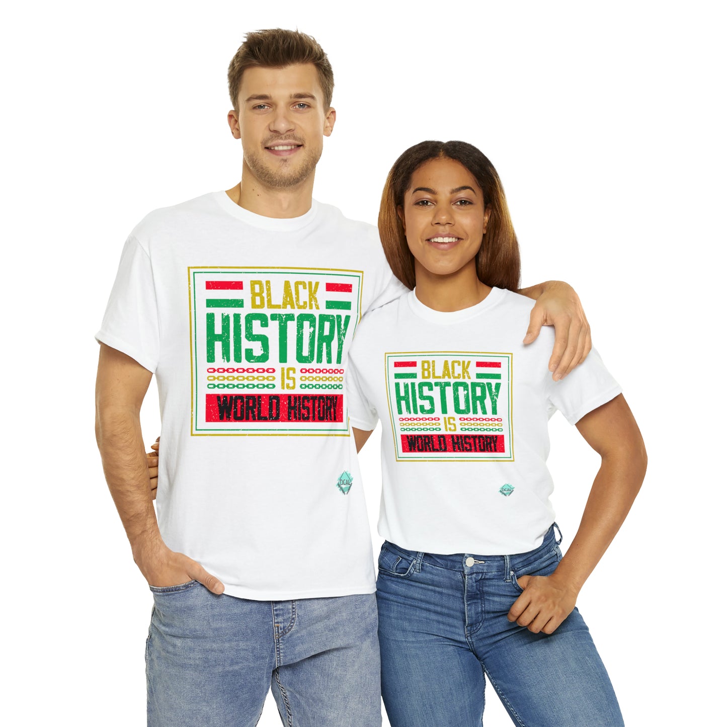 DCAL Juneteenth "World History" Unisex Heavy Cotton Tee