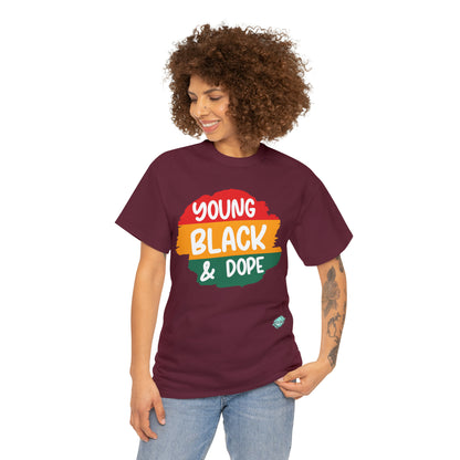 DCAL Juneteenth "Young Black and Dope" Unisex Heavy Cotton Tee