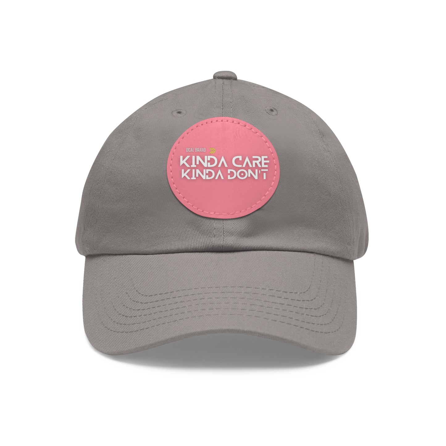 DCAL Brown Collection Accessories "Kinda Care, Kinda Don't" Hat with Leather Patch (Round)