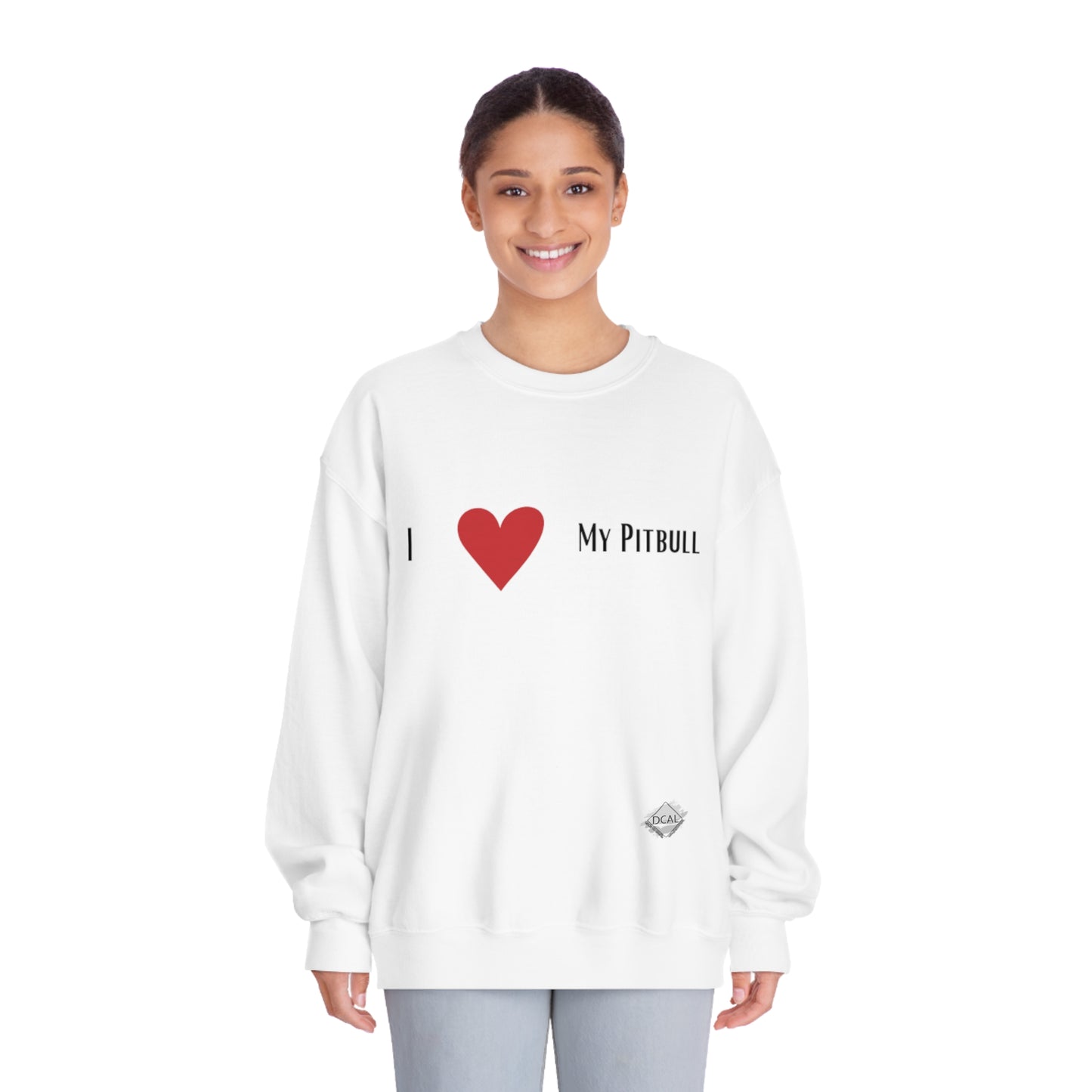 DCAL Graphic Tees "I Heart My PitBull" Unisex DryBlend® Crewneck Sweatshirt