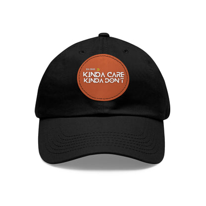 DCAL Brown Collection Accessories "Kinda Care, Kinda Don't" Hat with Leather Patch (Round)