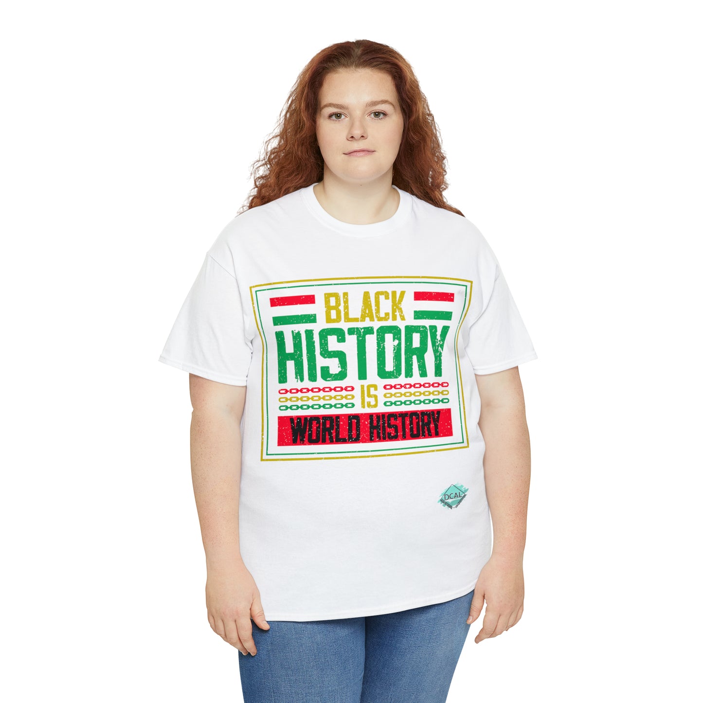 DCAL Juneteenth "World History" Unisex Heavy Cotton Tee