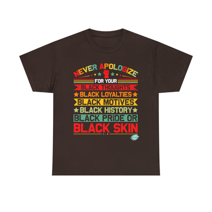 DCAL Juneteenth "Never Apologize" Unisex Heavy Cotton Tee