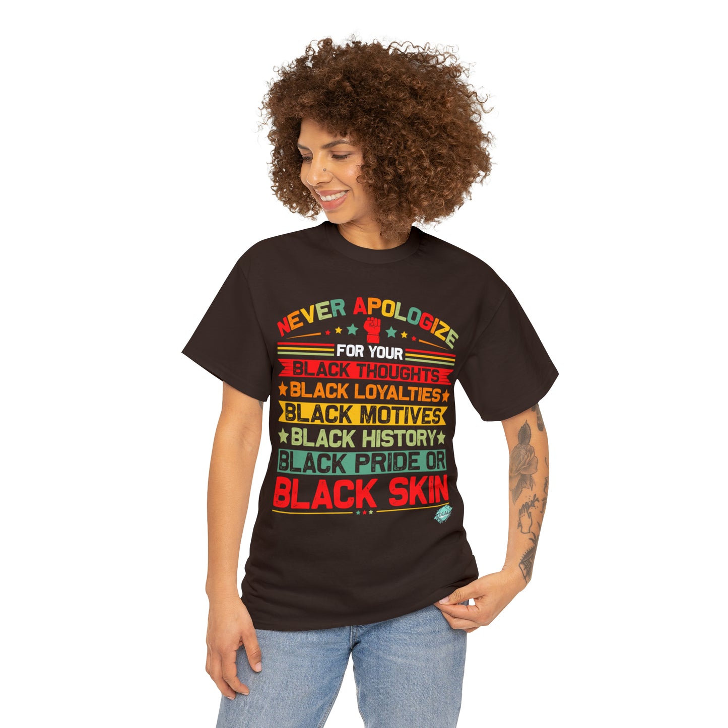 DCAL Juneteenth "Never Apologize" Unisex Heavy Cotton Tee