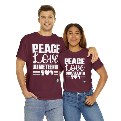 DCAL Juneteenth "Peace, Love (light)"Unisex Heavy Cotton Tee