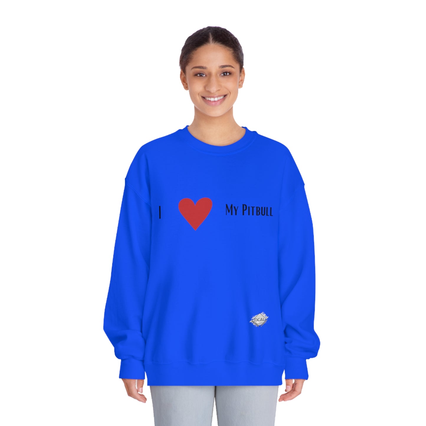 DCAL Graphic Tees "I Heart My PitBull" Unisex DryBlend® Crewneck Sweatshirt