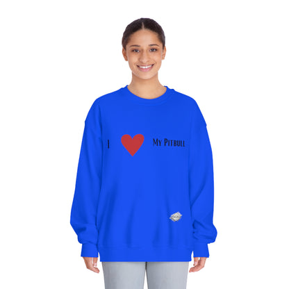 DCAL Graphic Tees "I Heart My PitBull" Unisex DryBlend® Crewneck Sweatshirt