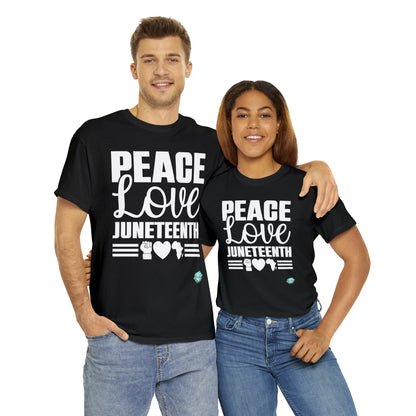 DCAL Juneteenth "Peace, Love (light)"Unisex Heavy Cotton Tee