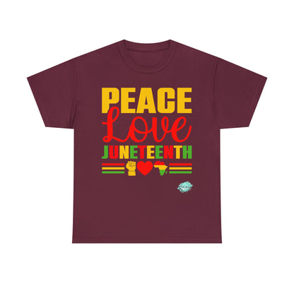 DCAL Juneteenth "Peace, Love & Juneteenth" Unisex Heavy Cotton Tee