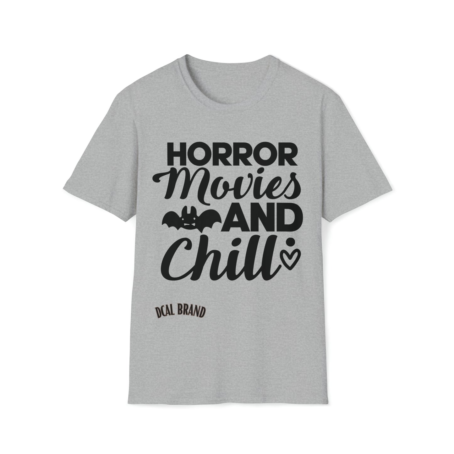 DCAL Graphic Tee Halloween "Horror Movies and Chill" Unisex Softstyle T-Shirt