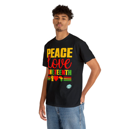 DCAL Juneteenth "Peace, Love & Juneteenth" Unisex Heavy Cotton Tee