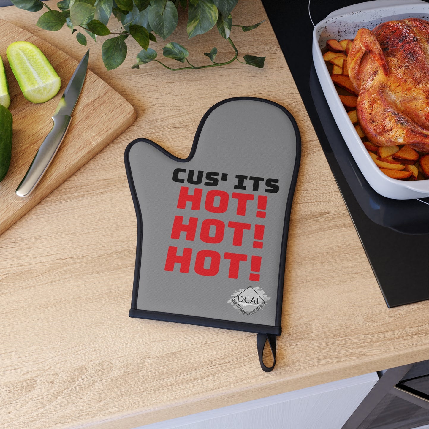 DCAL Kitchen Accessories "HOT!" Oven Glove