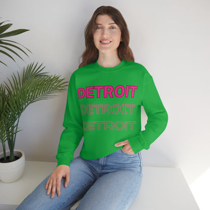 DCAL Downtown Diaries "Pink Detroit" Unisex Heavy Blend™ Crewneck Sweatshirt