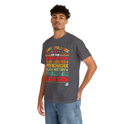 DCAL Juneteenth "Never Apologize" Unisex Heavy Cotton Tee