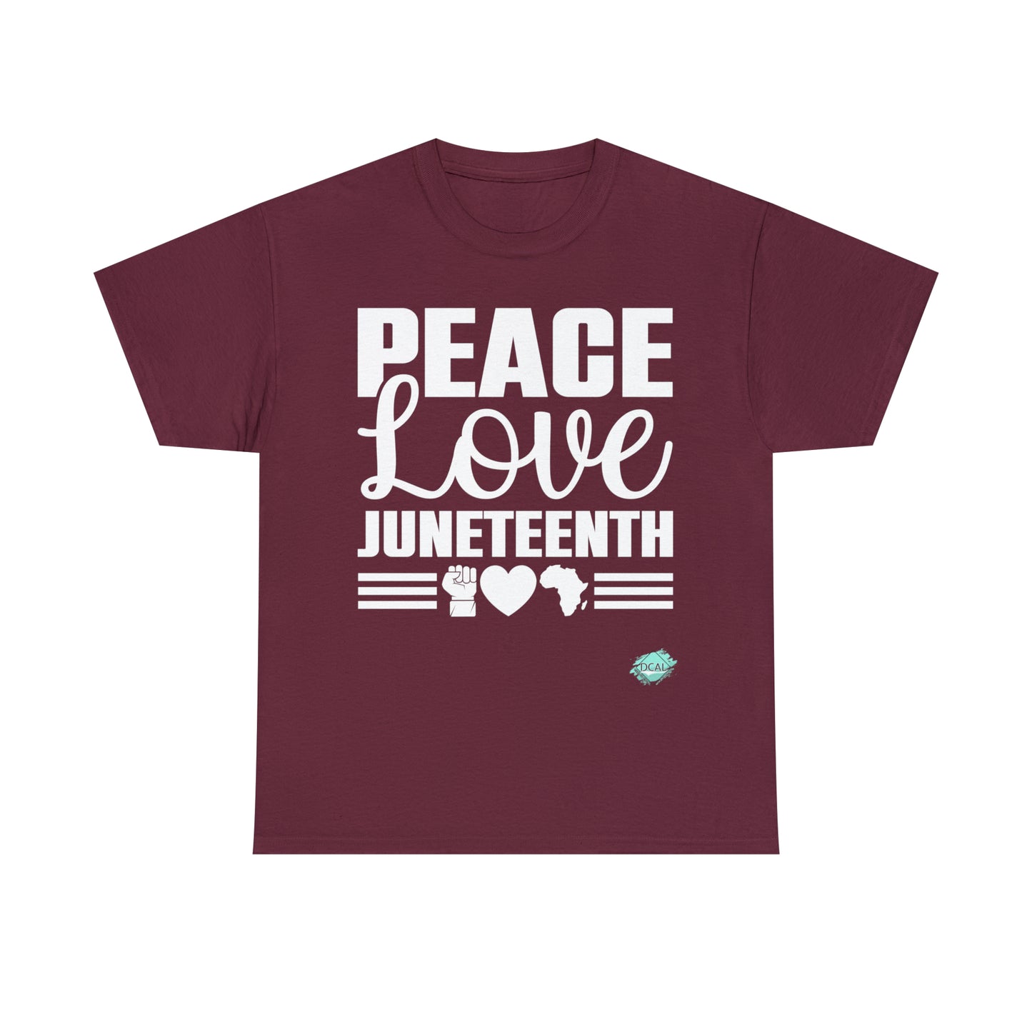 DCAL Juneteenth "Peace, Love (light)"Unisex Heavy Cotton Tee