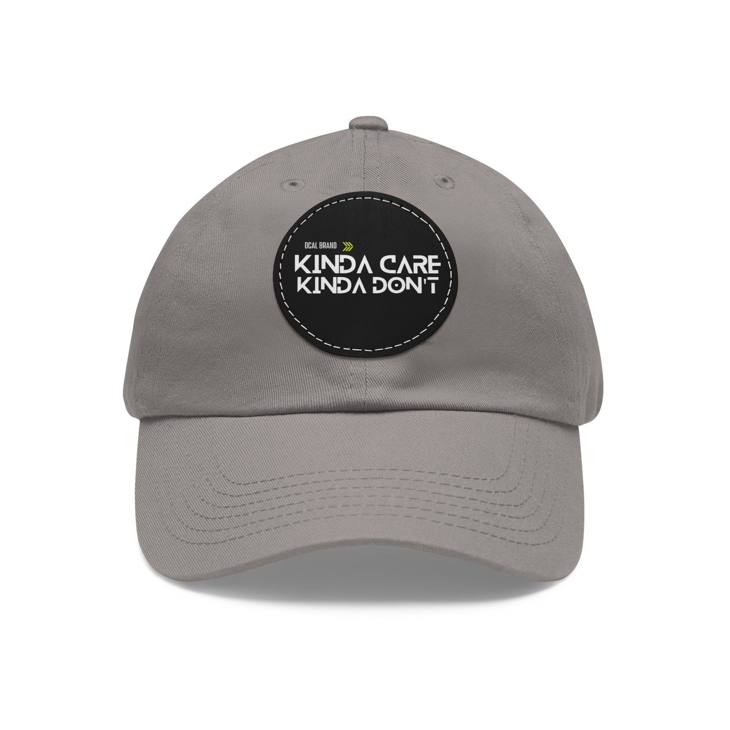 DCAL Brown Collection Accessories "Kinda Care, Kinda Don't" Hat with Leather Patch (Round)