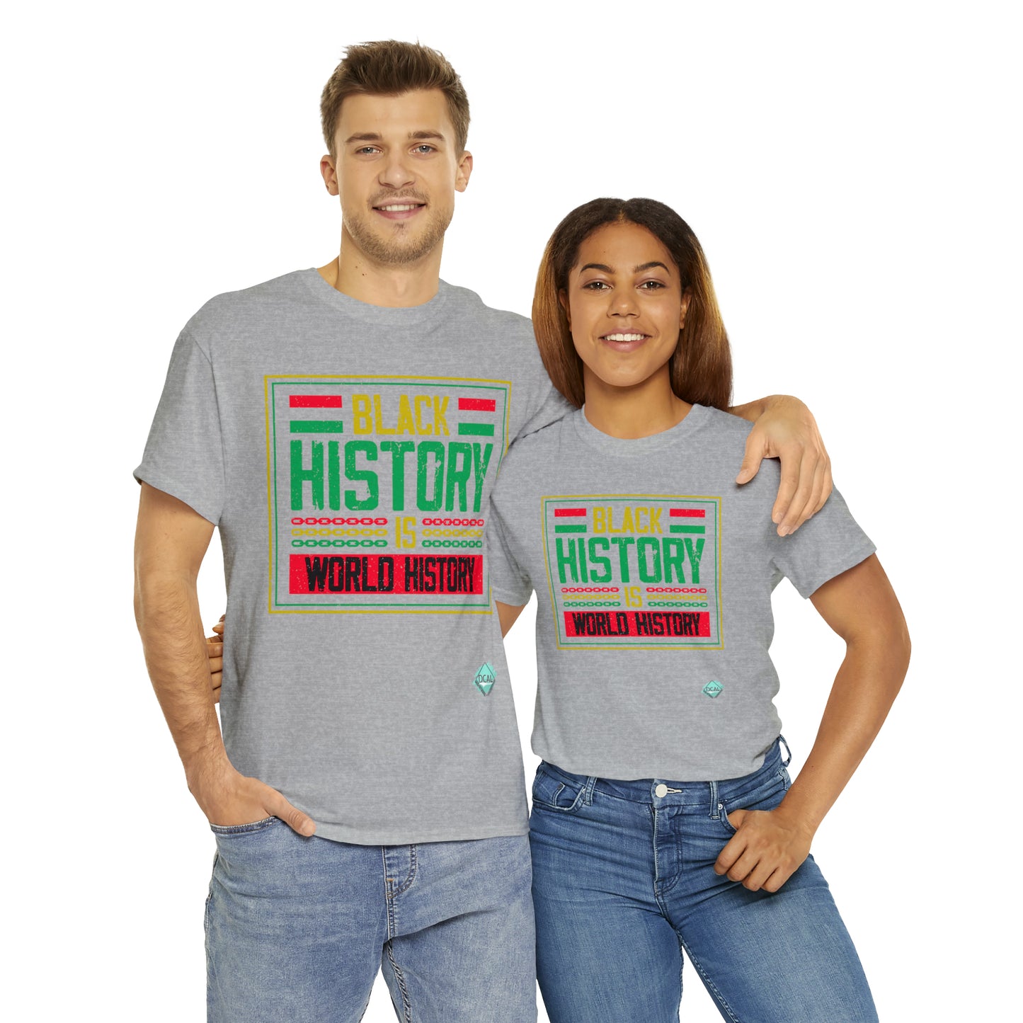 DCAL Juneteenth "World History" Unisex Heavy Cotton Tee