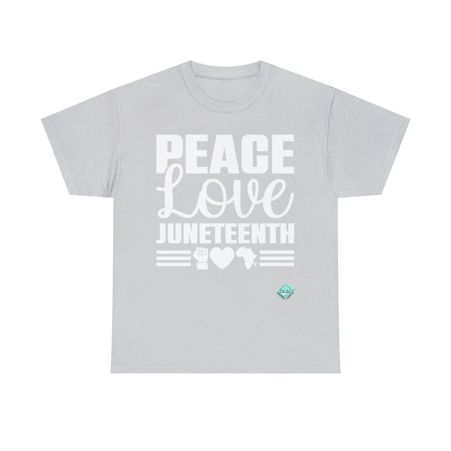 DCAL Juneteenth "Peace, Love (light)"Unisex Heavy Cotton Tee