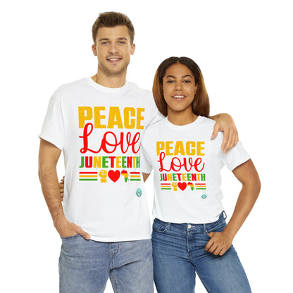 DCAL Juneteenth "Peace, Love & Juneteenth" Unisex Heavy Cotton Tee