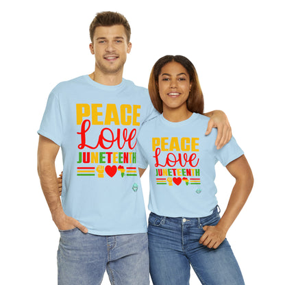 DCAL Juneteenth "Peace, Love & Juneteenth" Unisex Heavy Cotton Tee