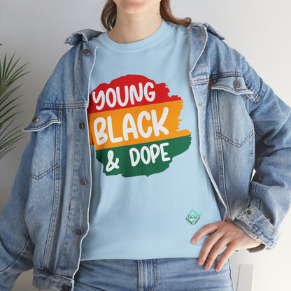 DCAL Juneteenth "Young Black and Dope" Unisex Heavy Cotton Tee