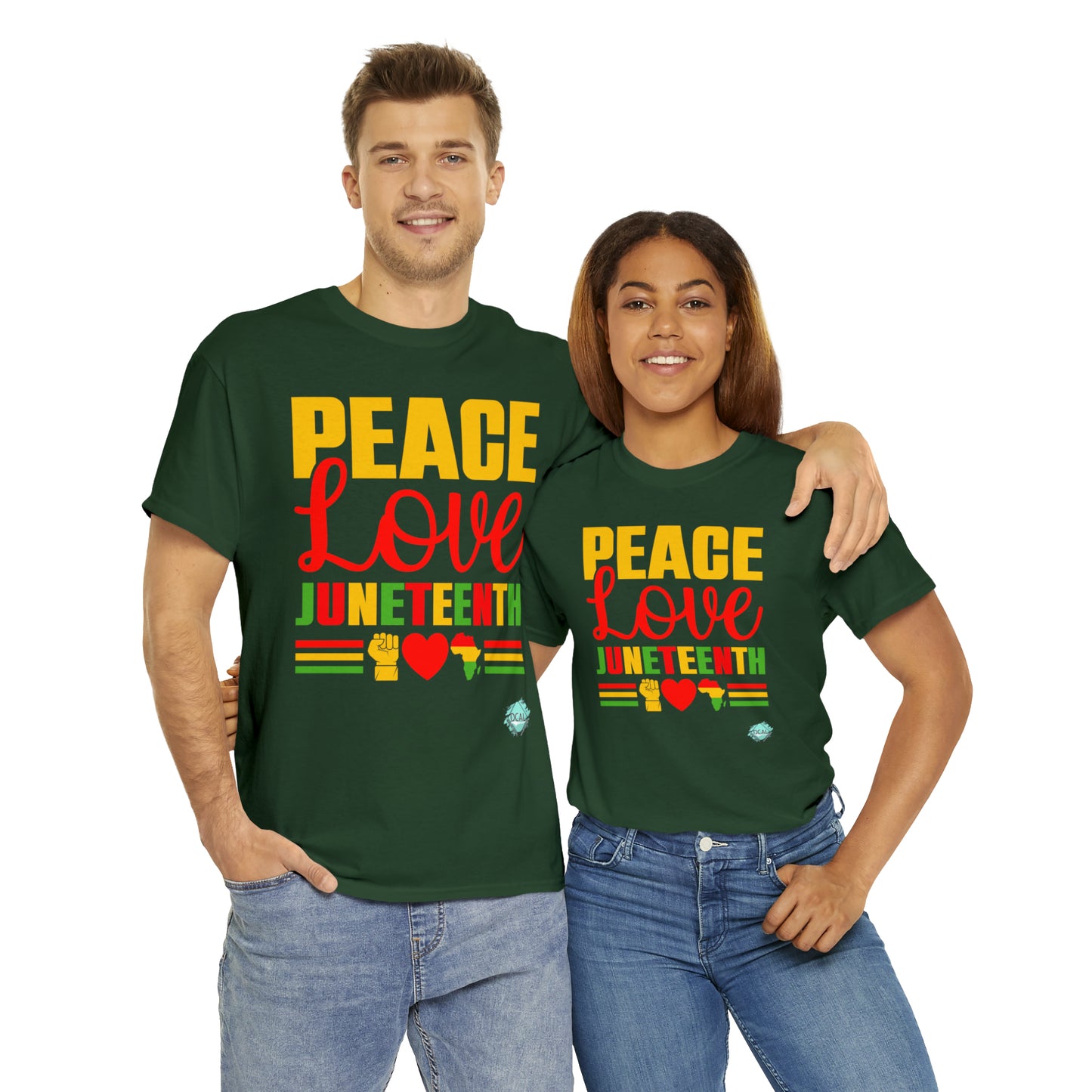 DCAL Juneteenth "Peace, Love & Juneteenth" Unisex Heavy Cotton Tee