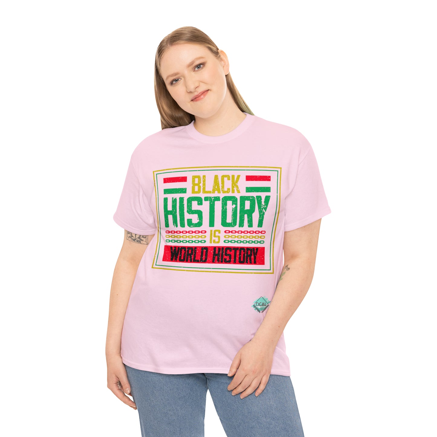 DCAL Juneteenth "World History" Unisex Heavy Cotton Tee