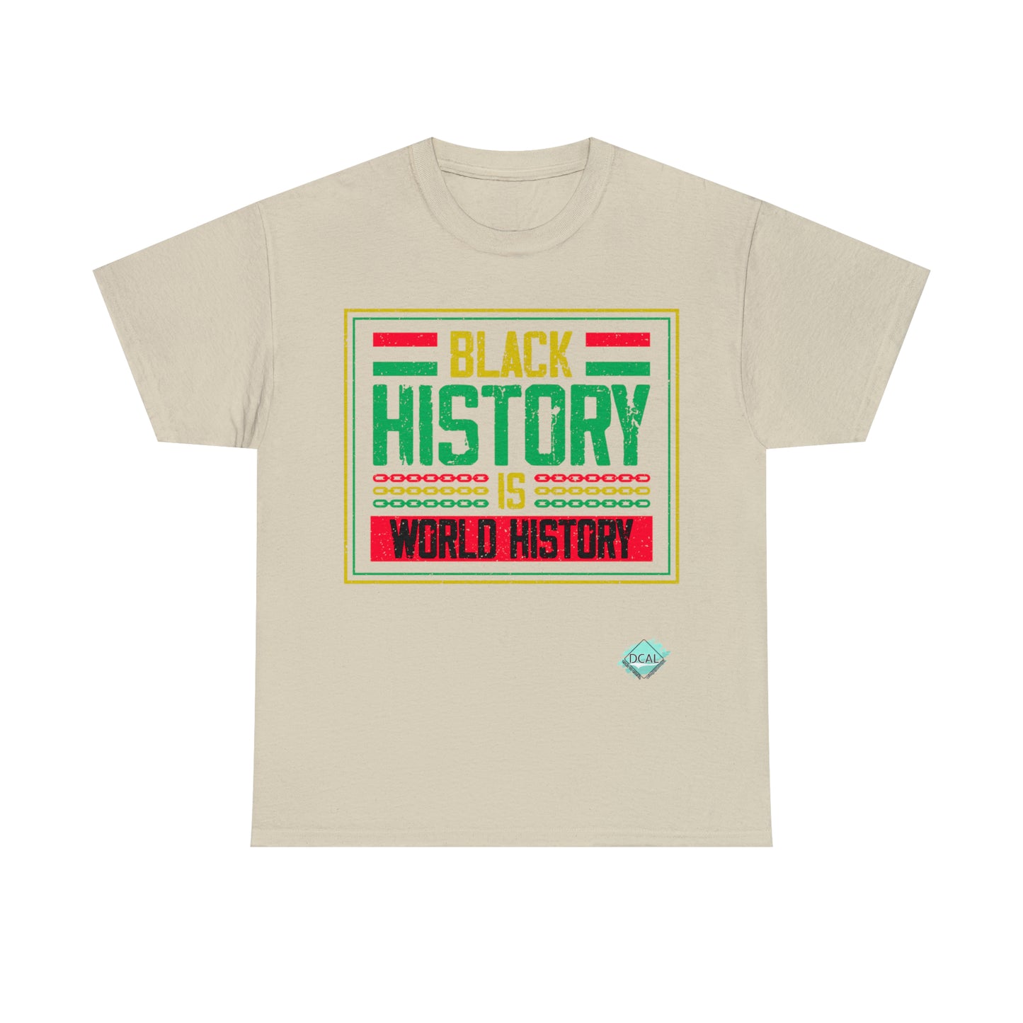 DCAL Juneteenth "World History" Unisex Heavy Cotton Tee