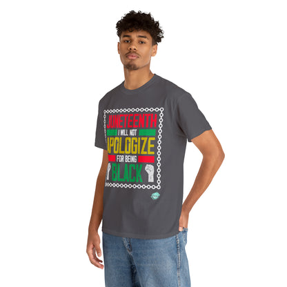 DCAL Juneteenth "Will Not Apologize" Unisex Heavy Cotton Tee