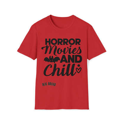 DCAL Graphic Tee Halloween "Horror Movies and Chill" Unisex Softstyle T-Shirt