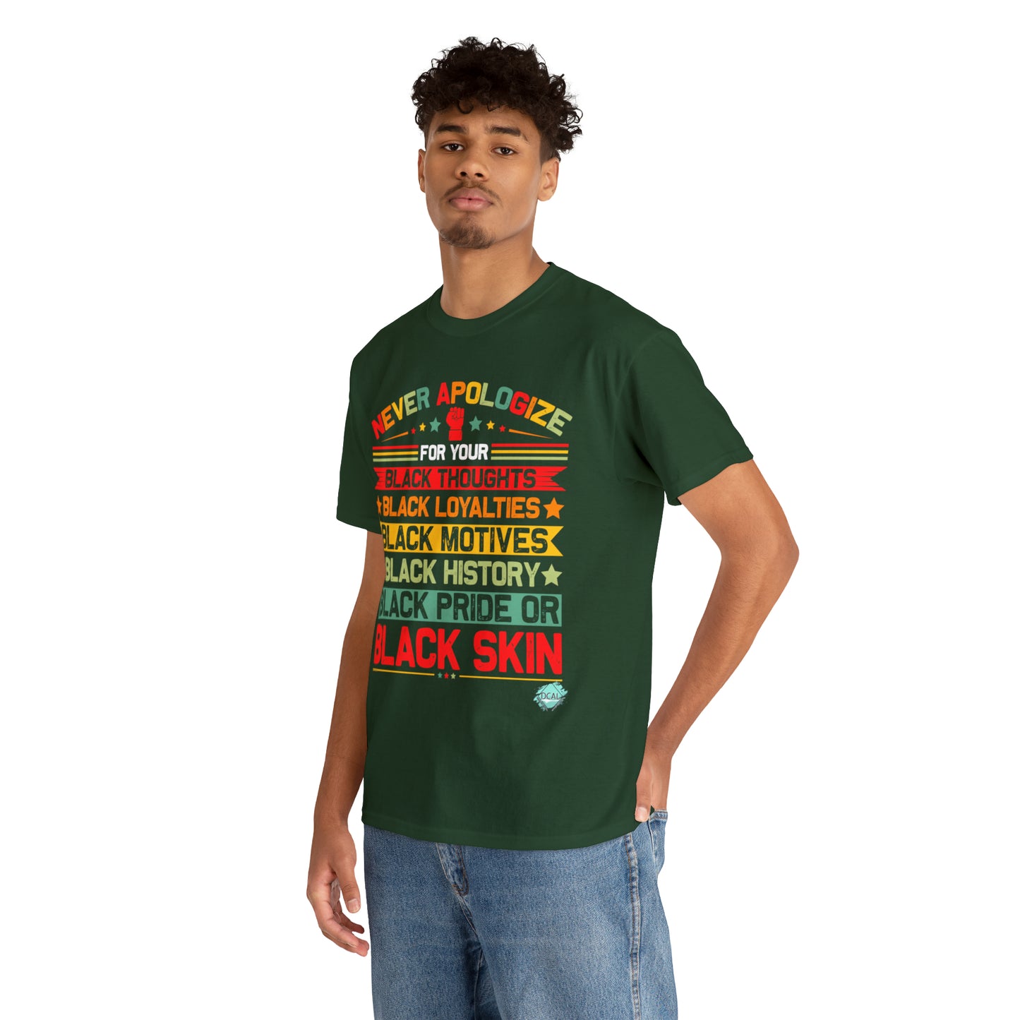 DCAL Juneteenth "Never Apologize" Unisex Heavy Cotton Tee