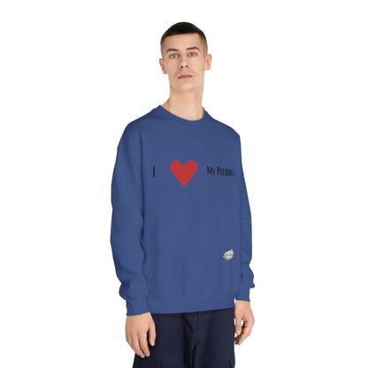 DCAL Graphic Tees "I Heart My PitBull" Unisex DryBlend® Crewneck Sweatshirt