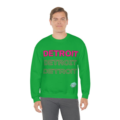 DCAL Downtown Diaries "Pink Detroit" Unisex Heavy Blend™ Crewneck Sweatshirt