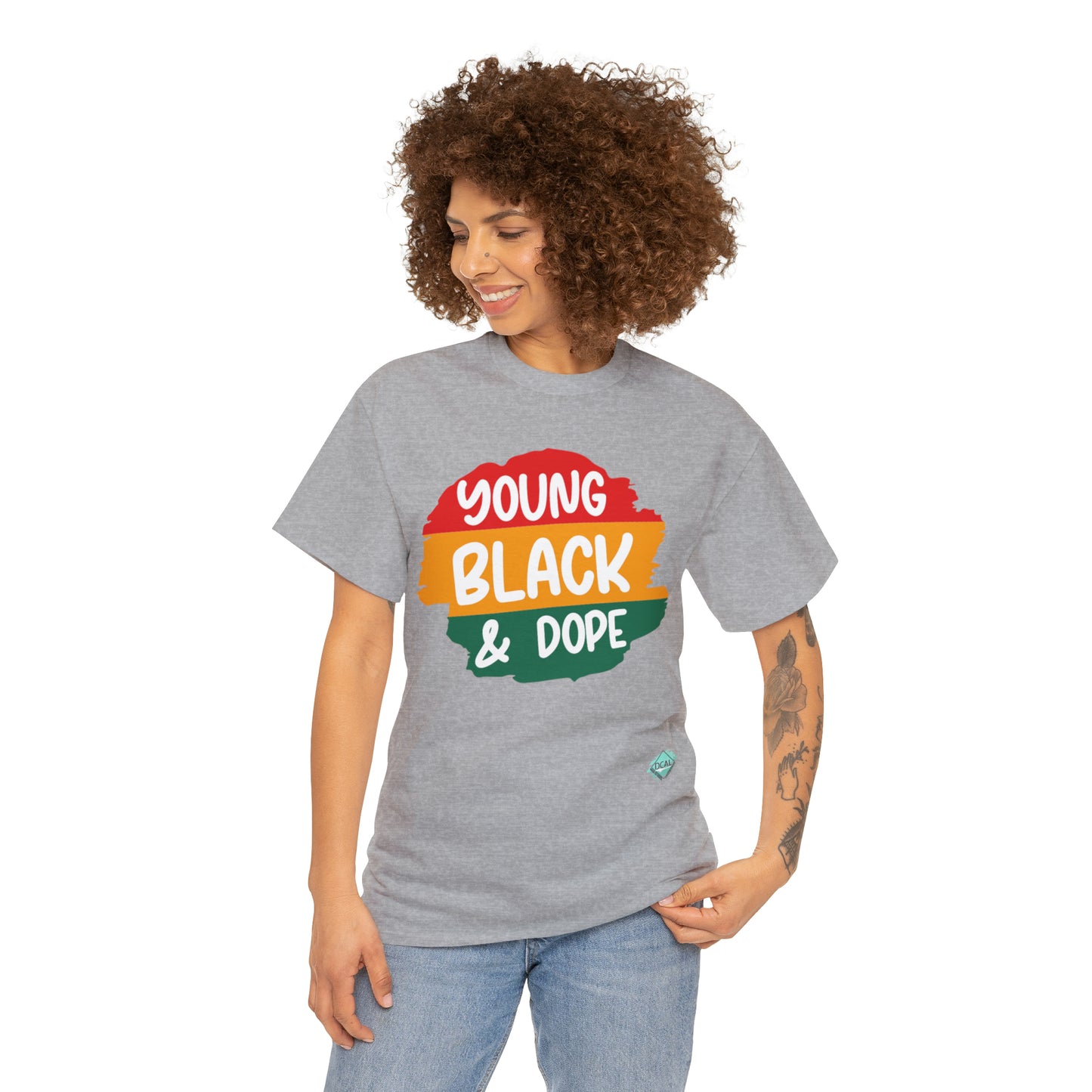 DCAL Juneteenth "Young Black and Dope" Unisex Heavy Cotton Tee