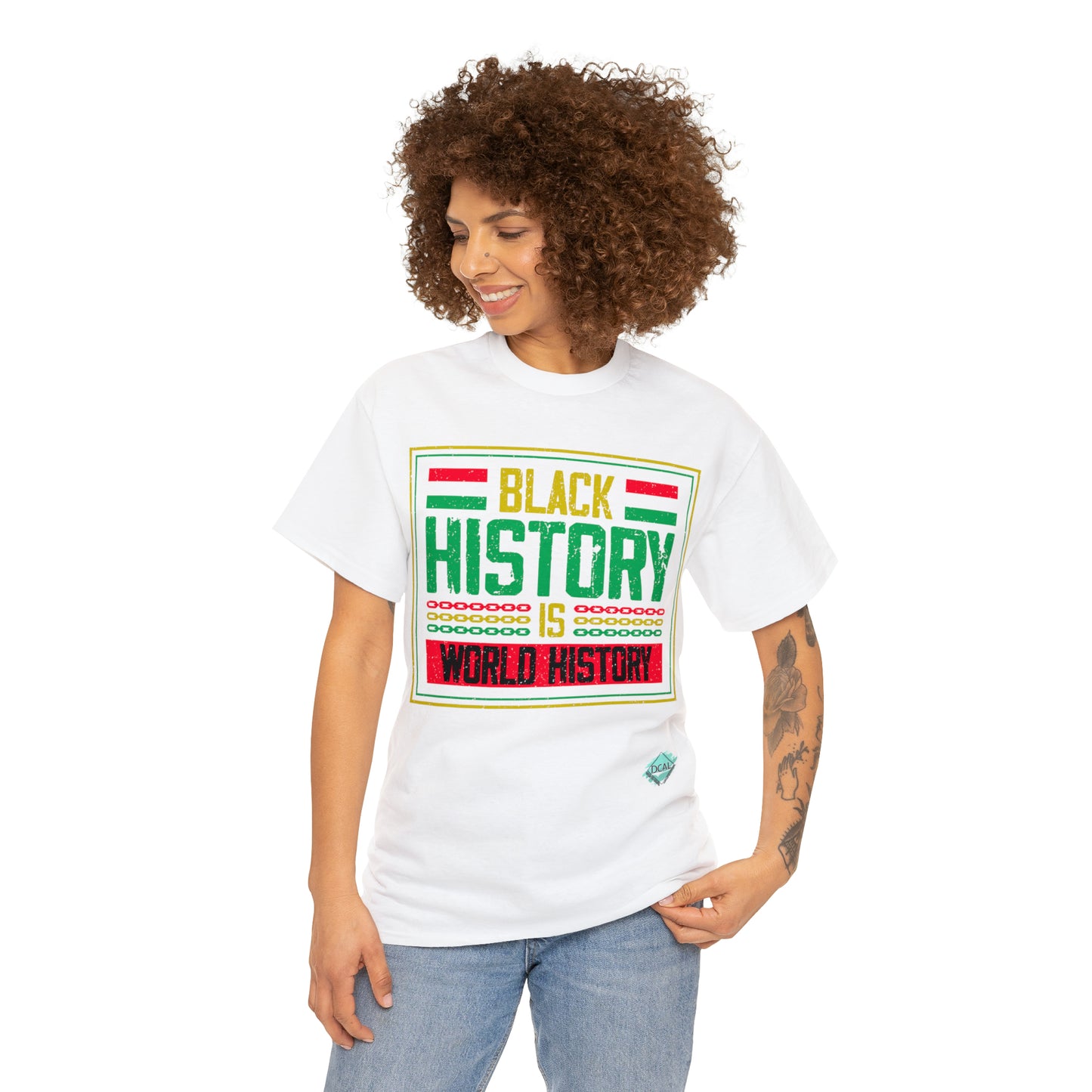 DCAL Juneteenth "World History" Unisex Heavy Cotton Tee