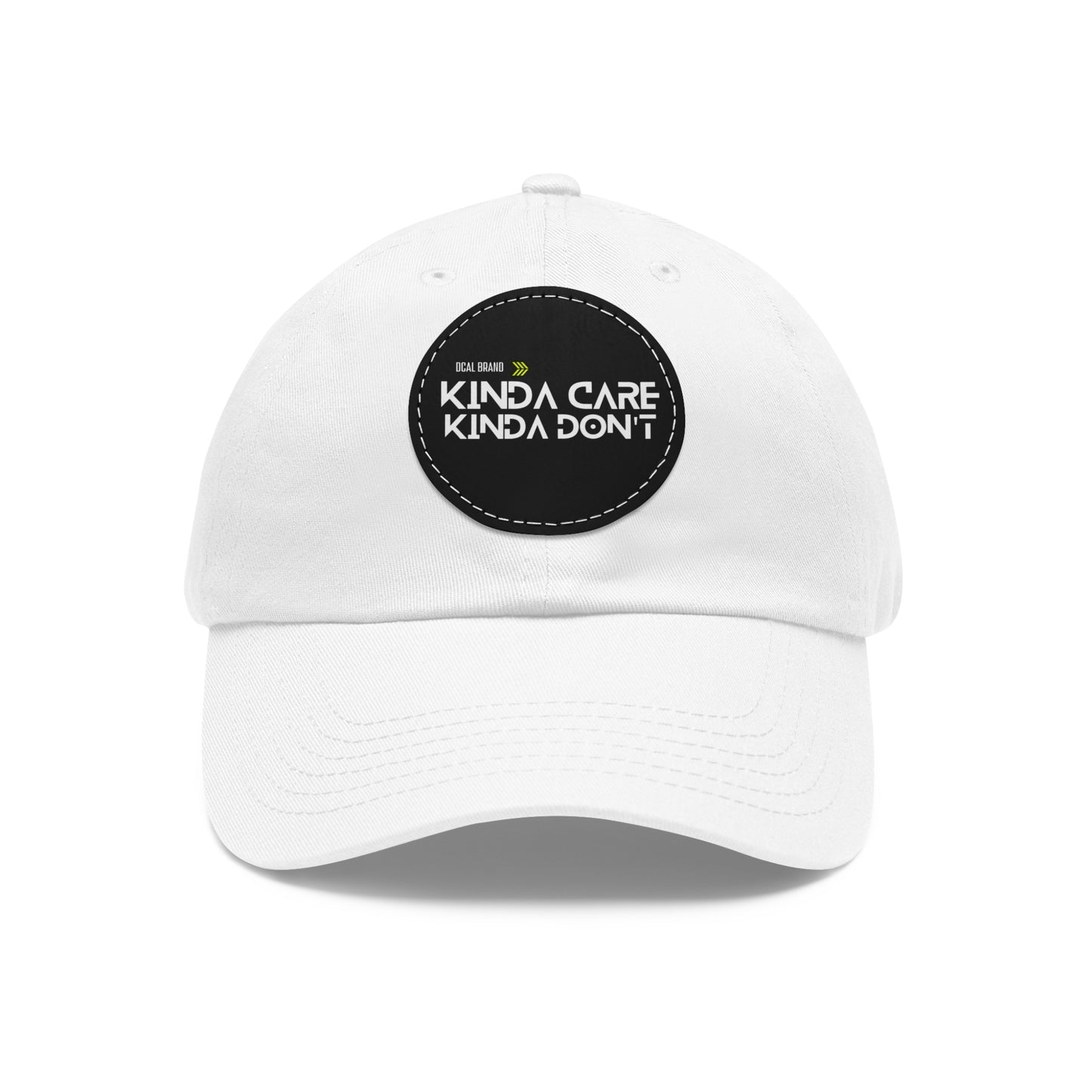 DCAL Brown Collection Accessories "Kinda Care, Kinda Don't" Hat with Leather Patch (Round)