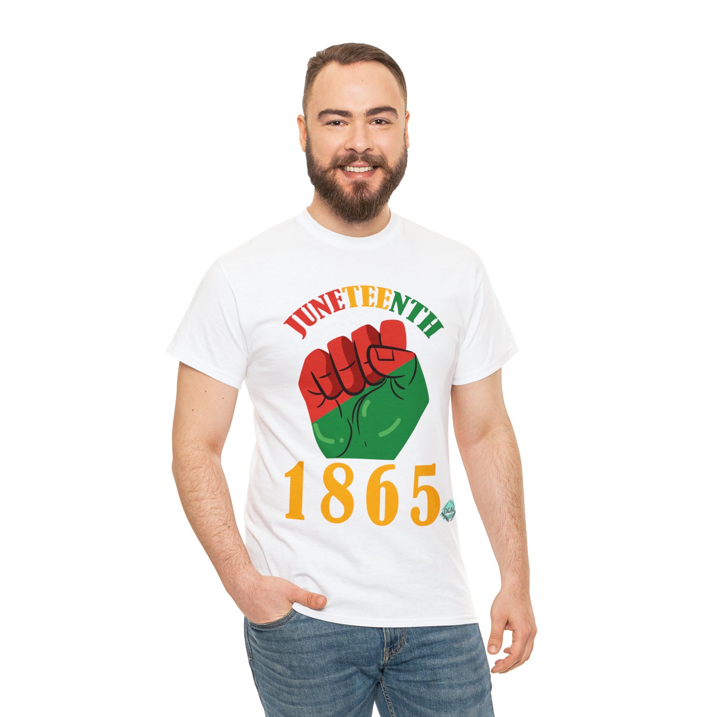 DCAL Juneteenth "1865 Fist" Unisex Heavy Cotton Tee